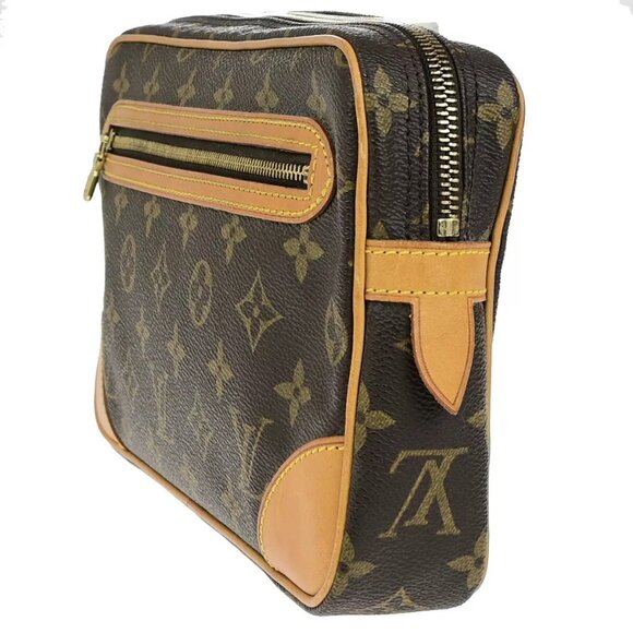 LOUIS VUITTON Marly Dragonne GM Clutch Hand Bag Monogram Brown - Picture 3 of 16